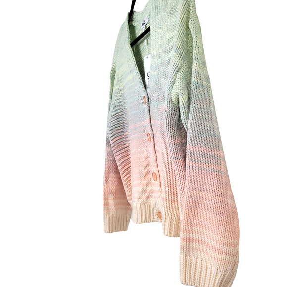 525 America Ombre Cardigan Chunky Knit Sweater in Taffy Color XS - Picture 6 of 9